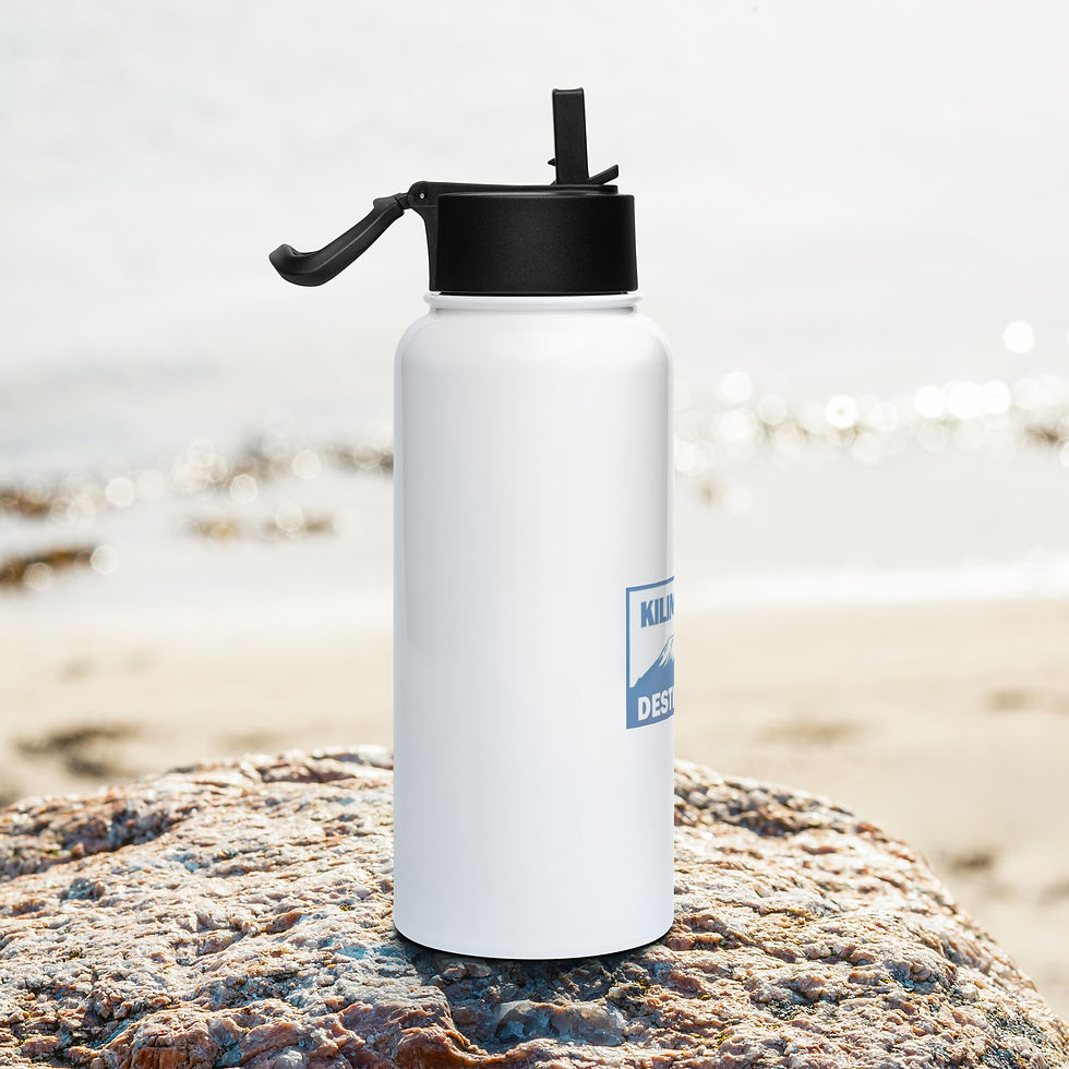 Miniaturbild: Edelstahl-Wasserflasche mit Strohhalmdeckel