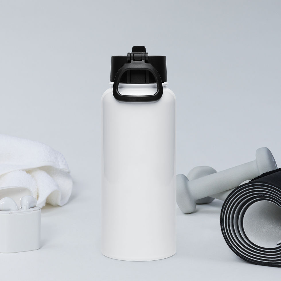 Thumbnail: Stainless steel water bottle with a straw lid