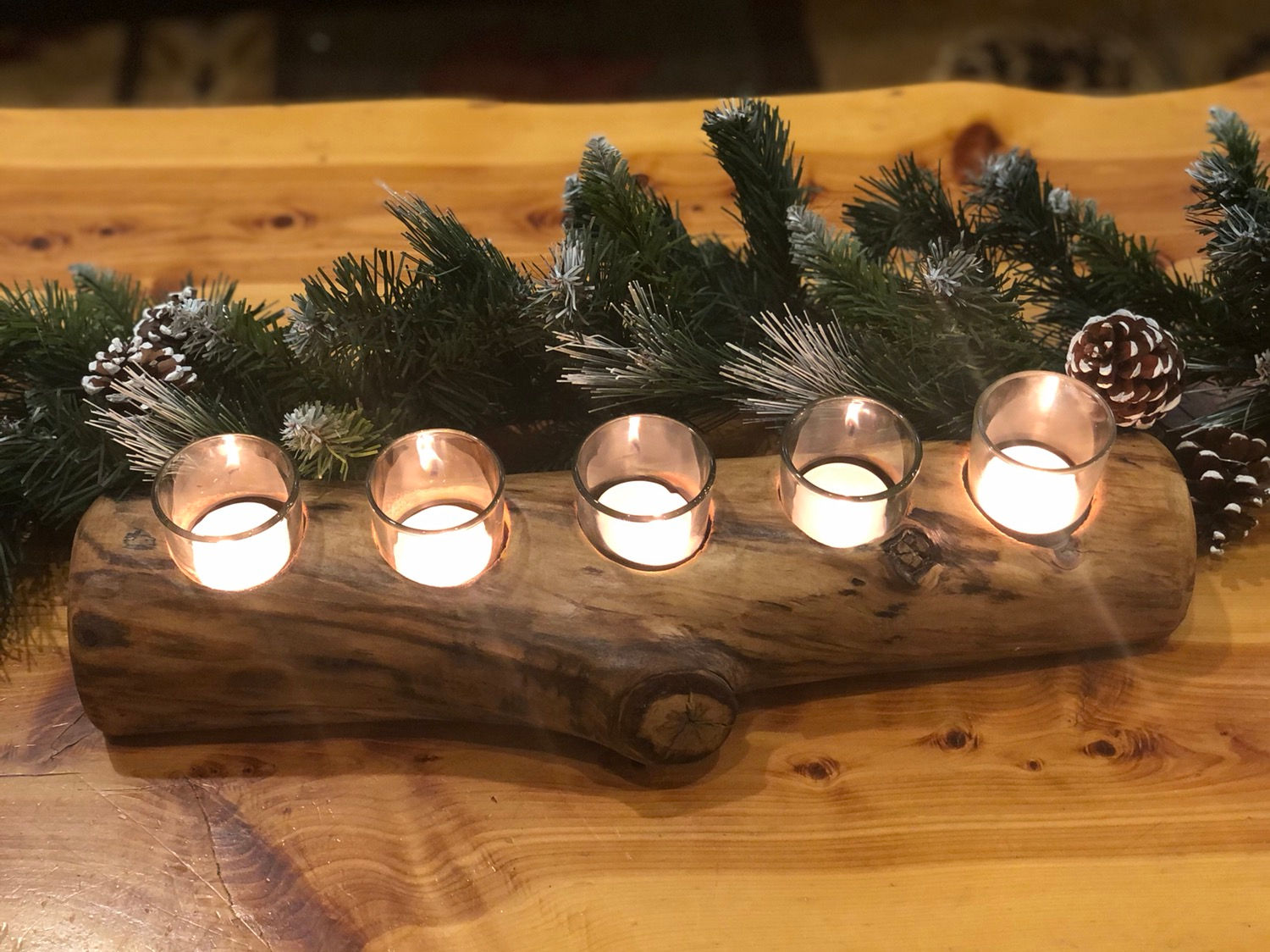 5 Hole Cottonwood Candleholder 