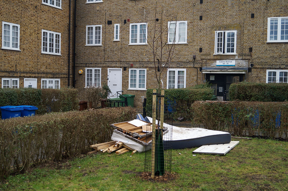 Dumped rubbish at Casino Avenue flats