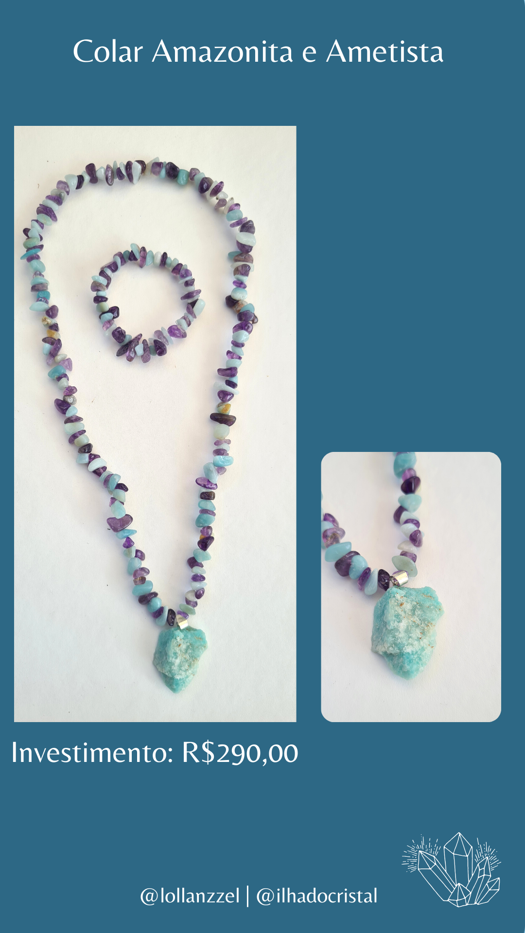 Colar de Ametista e Amazonita