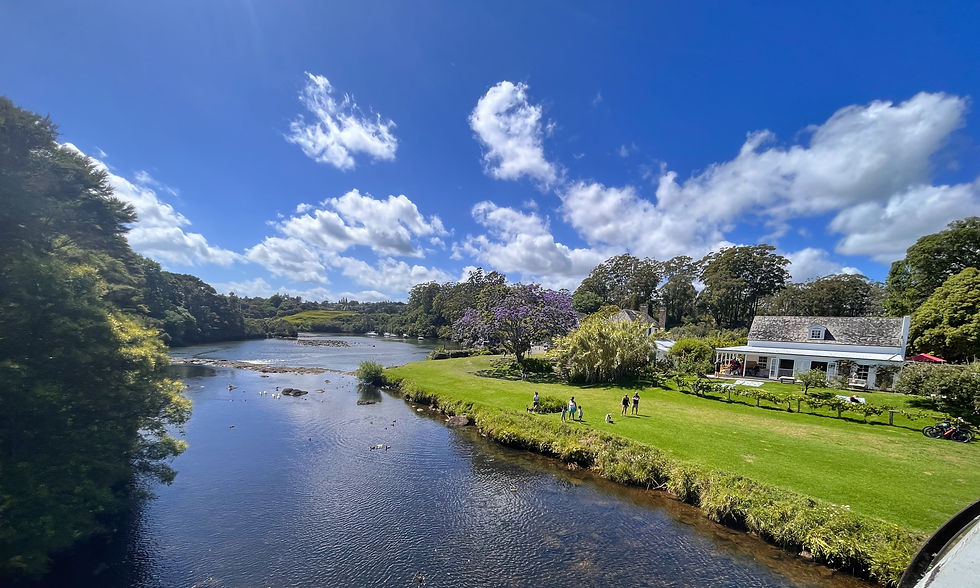View across the bridge of the Honey House Cafe