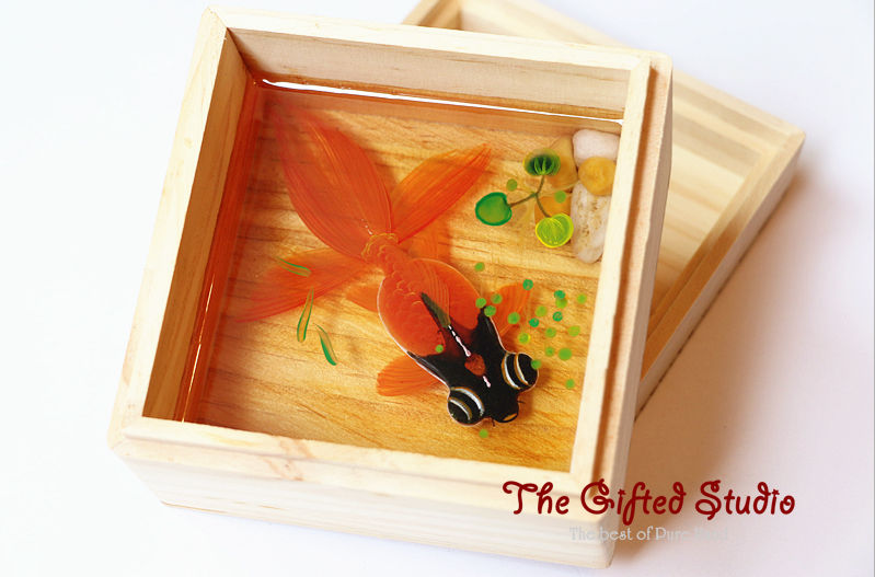 Thumbnail: Black Head Orange Goldfish | Resin Art