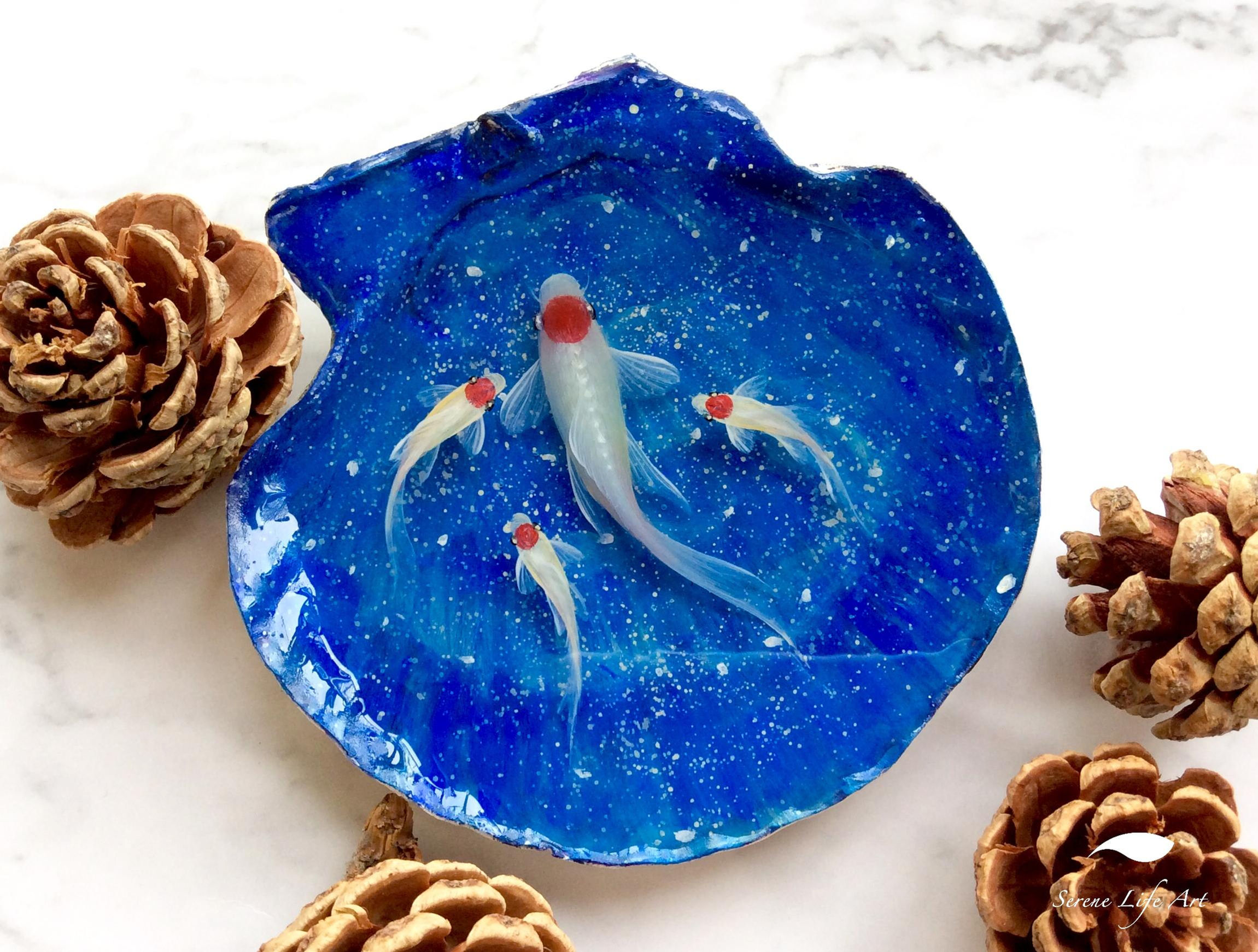 Starry Night Tancho Koi Fish | 3D Resin Painting