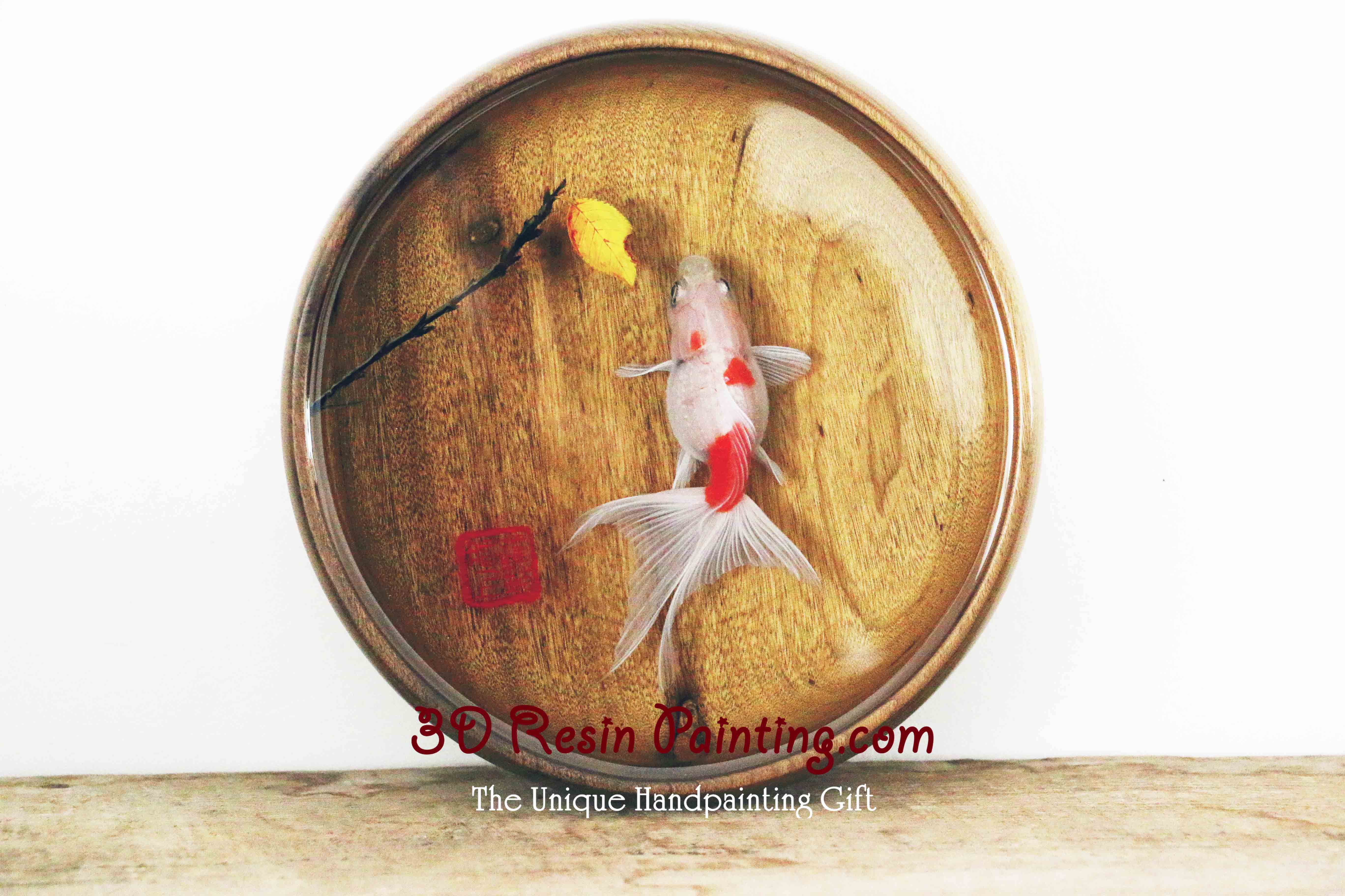 3d goldfish painting on resin layers 3d goldfish painting on resin layers