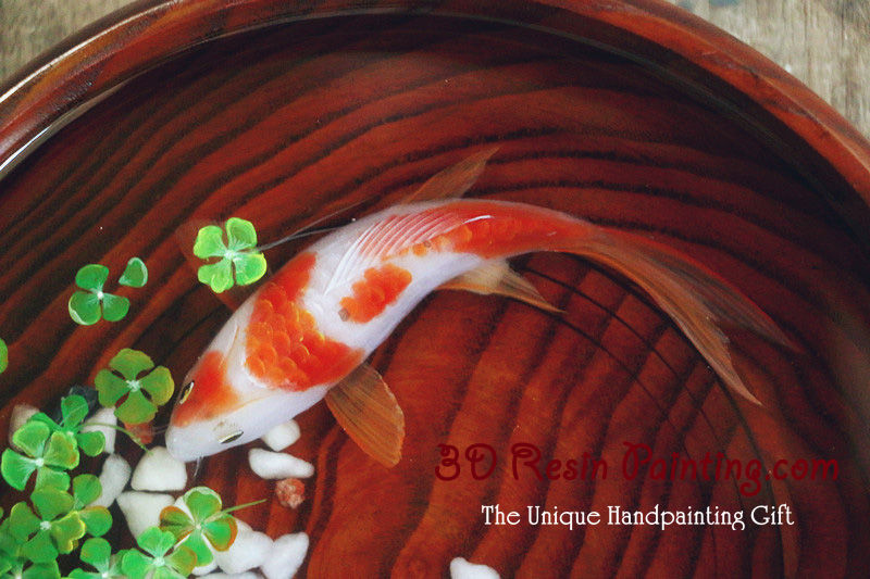 Thumbnail: Four Leaf Clovers and Koi | Resin Art