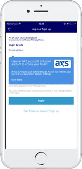 Flash Mobile Login with AXS on The O2 app