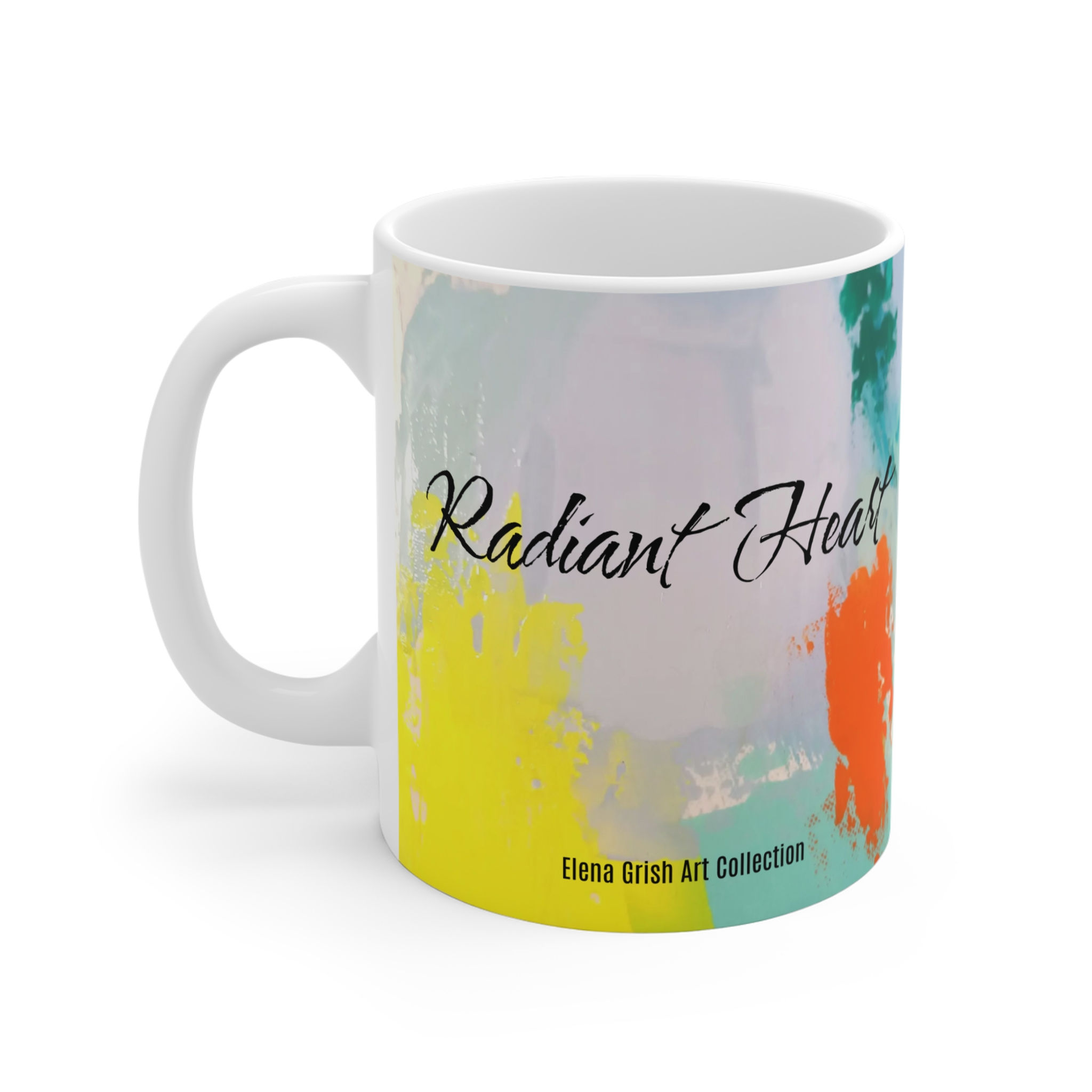 Corazón Radiante. Taza de 325 ml. Arte Abstracto. Edición Grish.