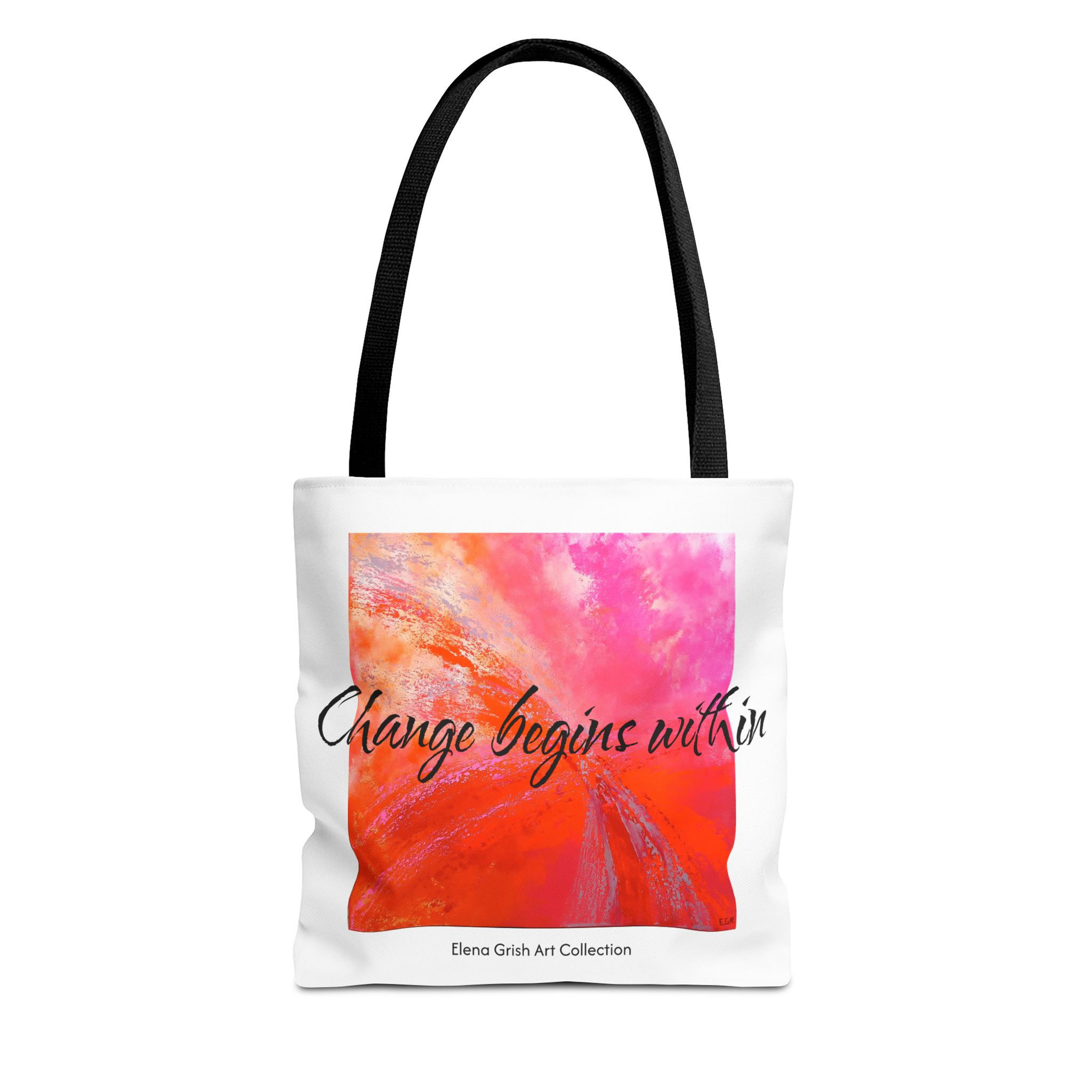 Change Begins Within. Inspirational Tote Bag. The Grish Edition.