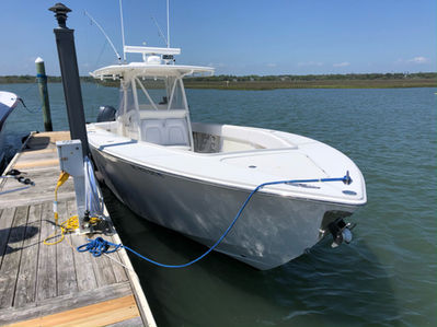 Boat cushions made by blue water canvas works in wilmington north carolina