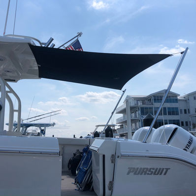 Sail Shade cover made in wilmington north carolina by blue water canvas works