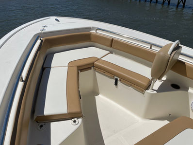 Boat cushions made by blue water canvas works in wilmington north carolina