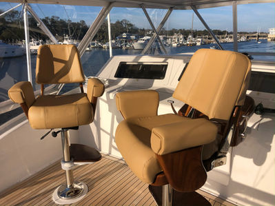 Boat cushions made by blue water canvas works in wilmington north carolina
