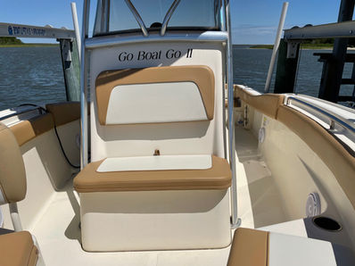 Boat cushions made by blue water canvas works in wilmington north carolina