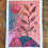 Thumbnail: Abstract Coral Pink and Blue Landscape Collage Art