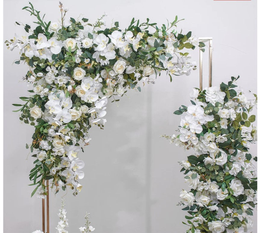White Rose Orchid Eucalyptus arch swag set