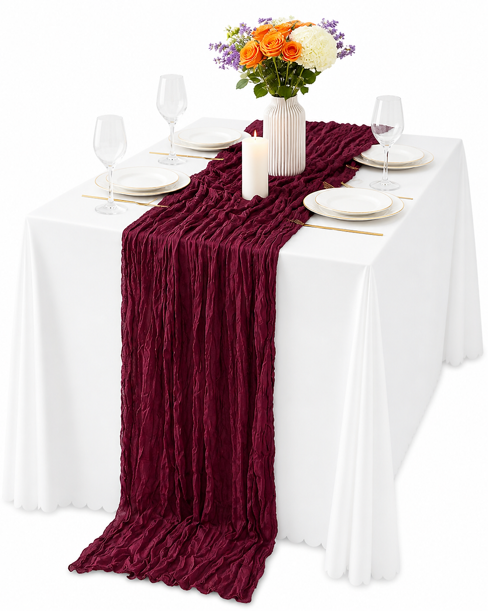 Cheese Cloth Runner 20"x120" Burgundy