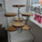 7 Tiered White w/ Wood slabs