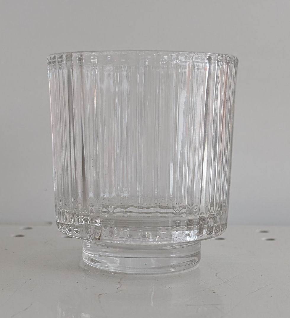 Clear Ribbed Votive Candle Holders 3.3"