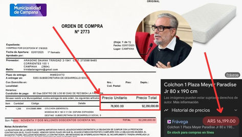 Leonardo Midón: "Abella aprovechó una emergencia climática para hacer negocios comprando colchones con sobreprecio”