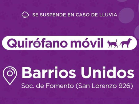 El quirófano móvil del Municipio castrará gratis en Barrios Unidos