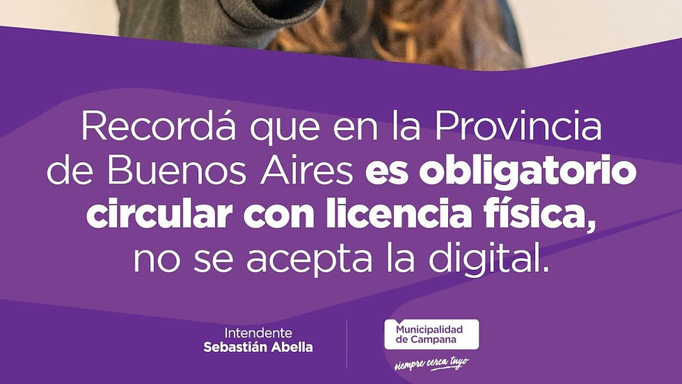 Recuerdan que en Campana es obligatorio circular con la licencia de conducir física