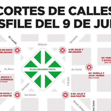 Habrá cortes de tránsito por los festejos del Día de la Independencia y el aniversario de Campana