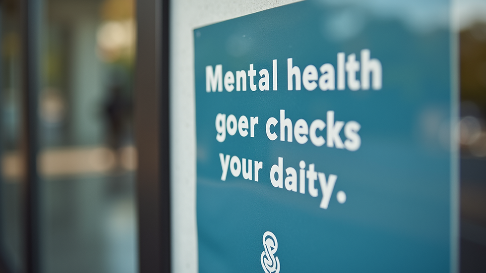 Close-up view of a mental health awareness poster
