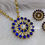 Thumbnail: Sapphire-White Phool Pendant Set