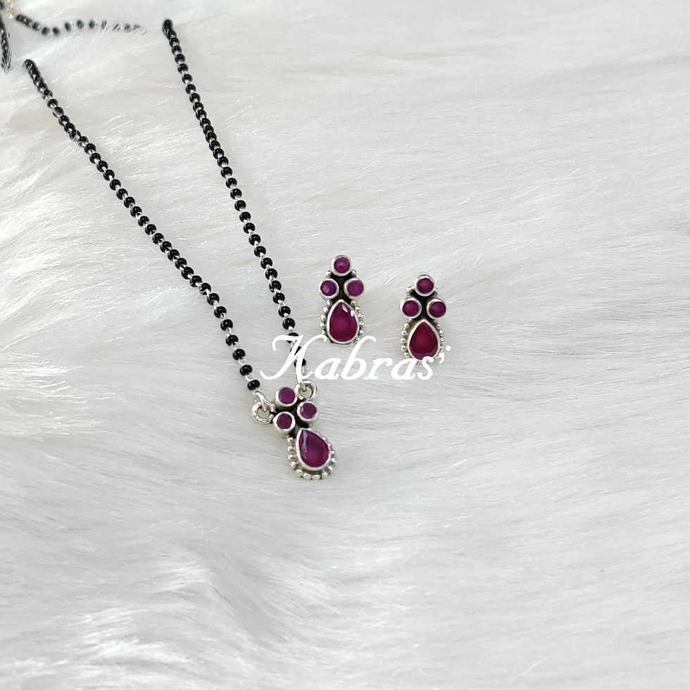 Thumbnail: Traditional black and silver beads mangalsutra set