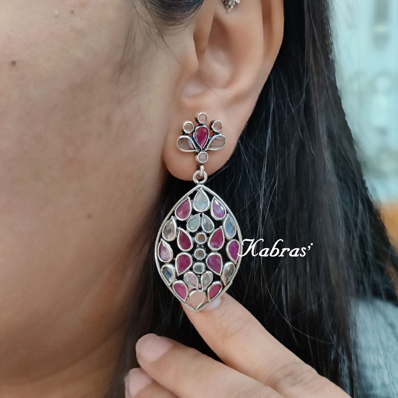Marquis Drop Polki Earrings