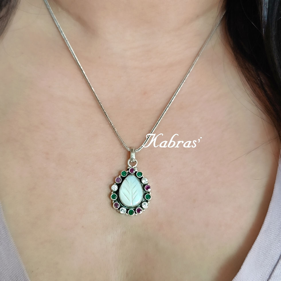 Thumbnail: Drop MOP Stone Pendant Set (4 Colors)