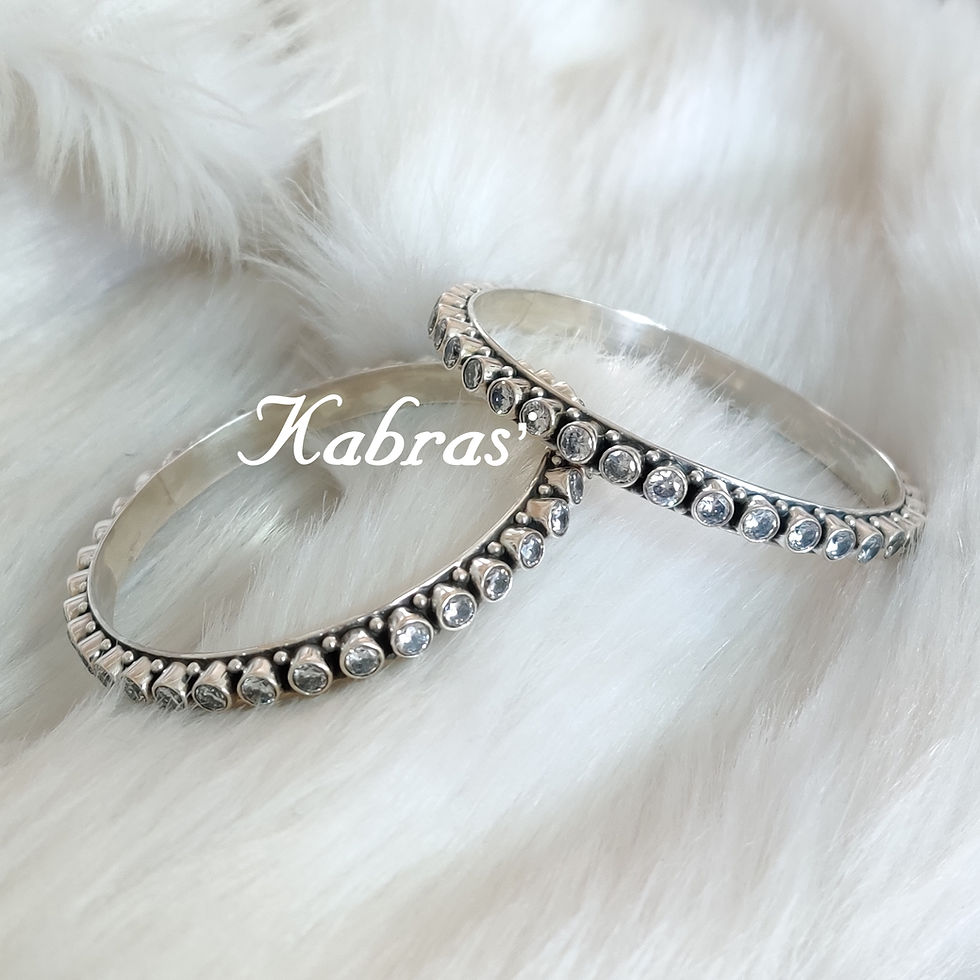 premium quality 92.5 cut ad bangle studded with cubic zircons or american diamond