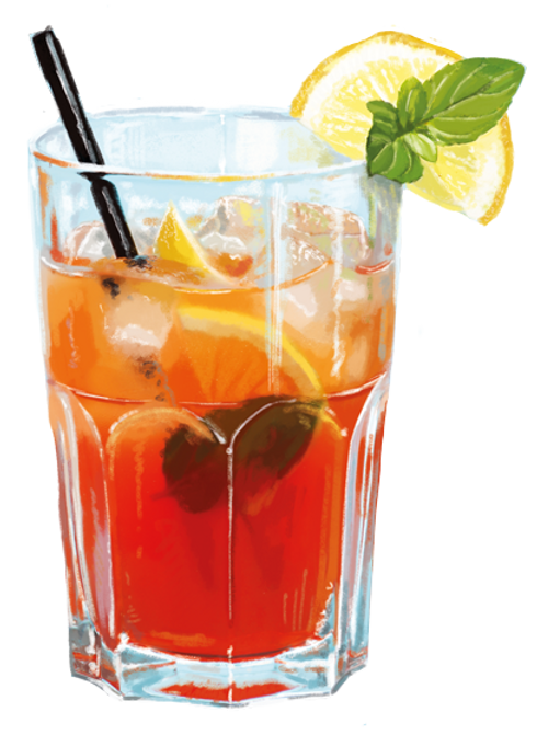 Gezeichnete Grafik eines köstlichen Cocktails