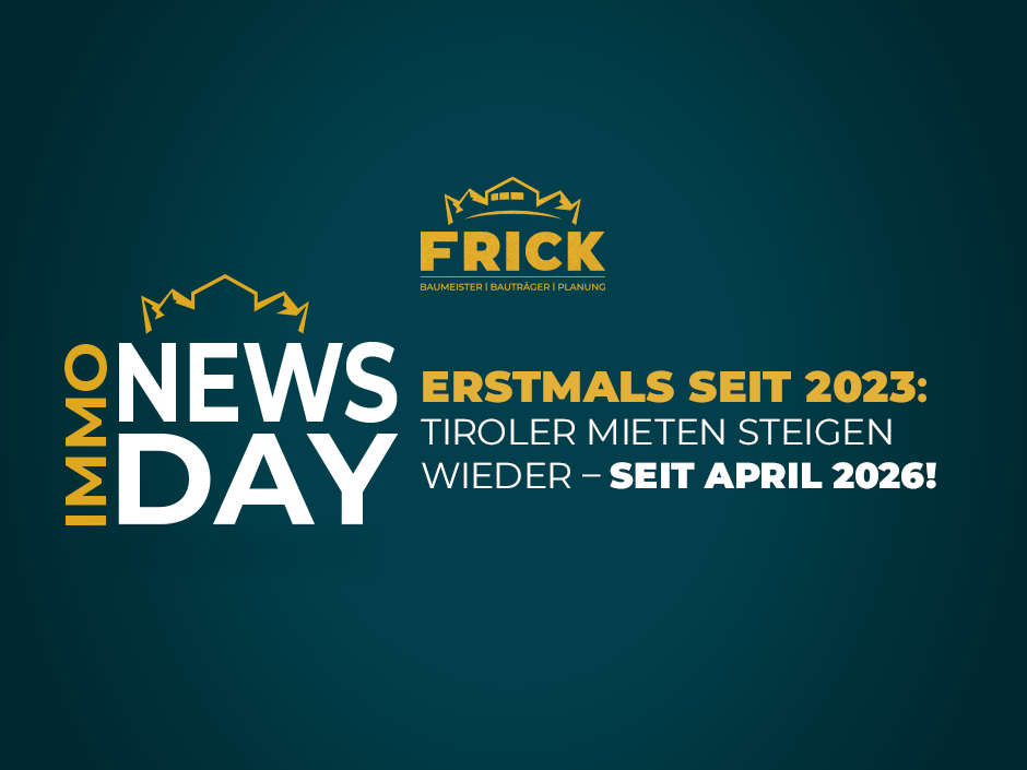 IMMO NEWS DAY: Zum ersten Mal seit drei Jahren ändern sich in Tirol die Mietrichtwerte – und das ab sofort, jedes Jahr. Seit dem 1. April 2026 gilt in Tirol ein neuer Richtwert von 8,22 € pro Quadratmeter. Wer als Vermieter die neuen Regeln kennt, kann rechtssicher handeln. Wer sie ignoriert, riskiert unwirksame Erhöhungsschreiben – oder zahlt bei falschen Zuschlägen jahrelang drauf. Und wer als Mieter nicht aufpasst, zahlt womöglich mehr als gesetzlich erlaubt.