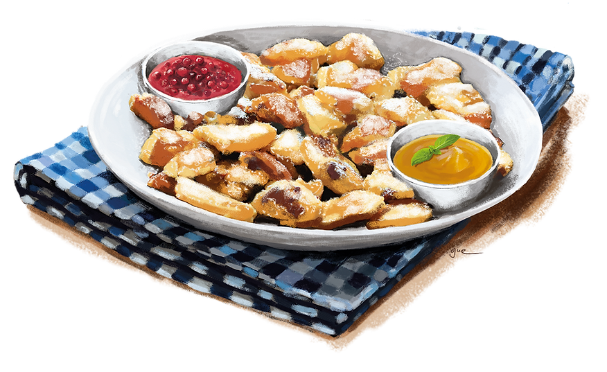 Gezeichnete Grafik eines köstlichen Kaiserschmarrns