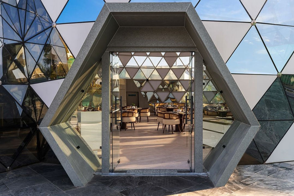 GLASS GEODESIC DOME ENTRY