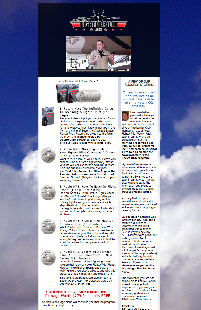 Top Gun Fighter Pilot Squeeze Page