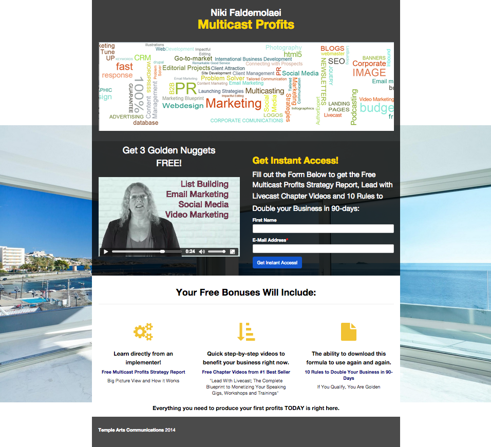 Multicast Profits Landing Page