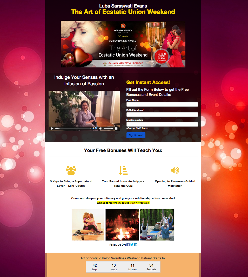 Valentine Event Opt-In Page