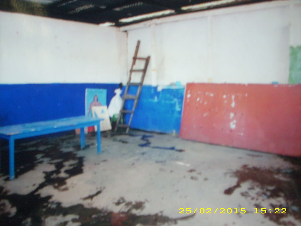 un aula a medio pintar, el aula de preescolar