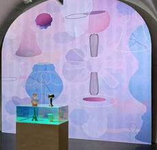 Installation Mariage d'inclination, vue de l'exposition au @cac_lahalledesbouchers à Vienne en Isère. Expo personnelle de Jeanne Cardinal commissariée par Bernard Collet.