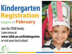 February is Kindergarten Registration Month at the TDSB