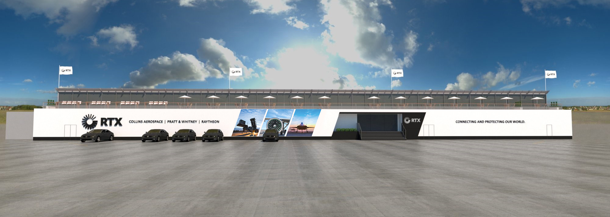RTX chalet front with large format graphics