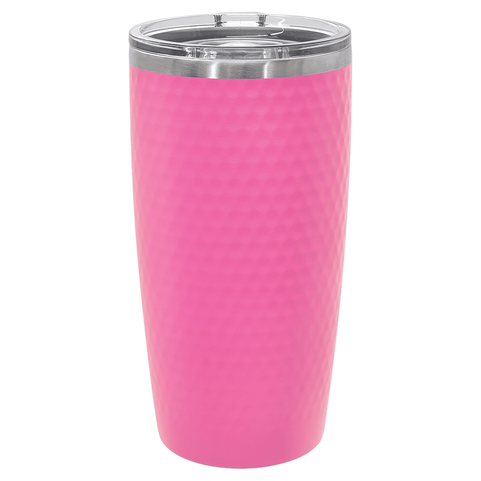 Polar Camel 20 oz Golf Tumbler — Pink, full dimple texture
