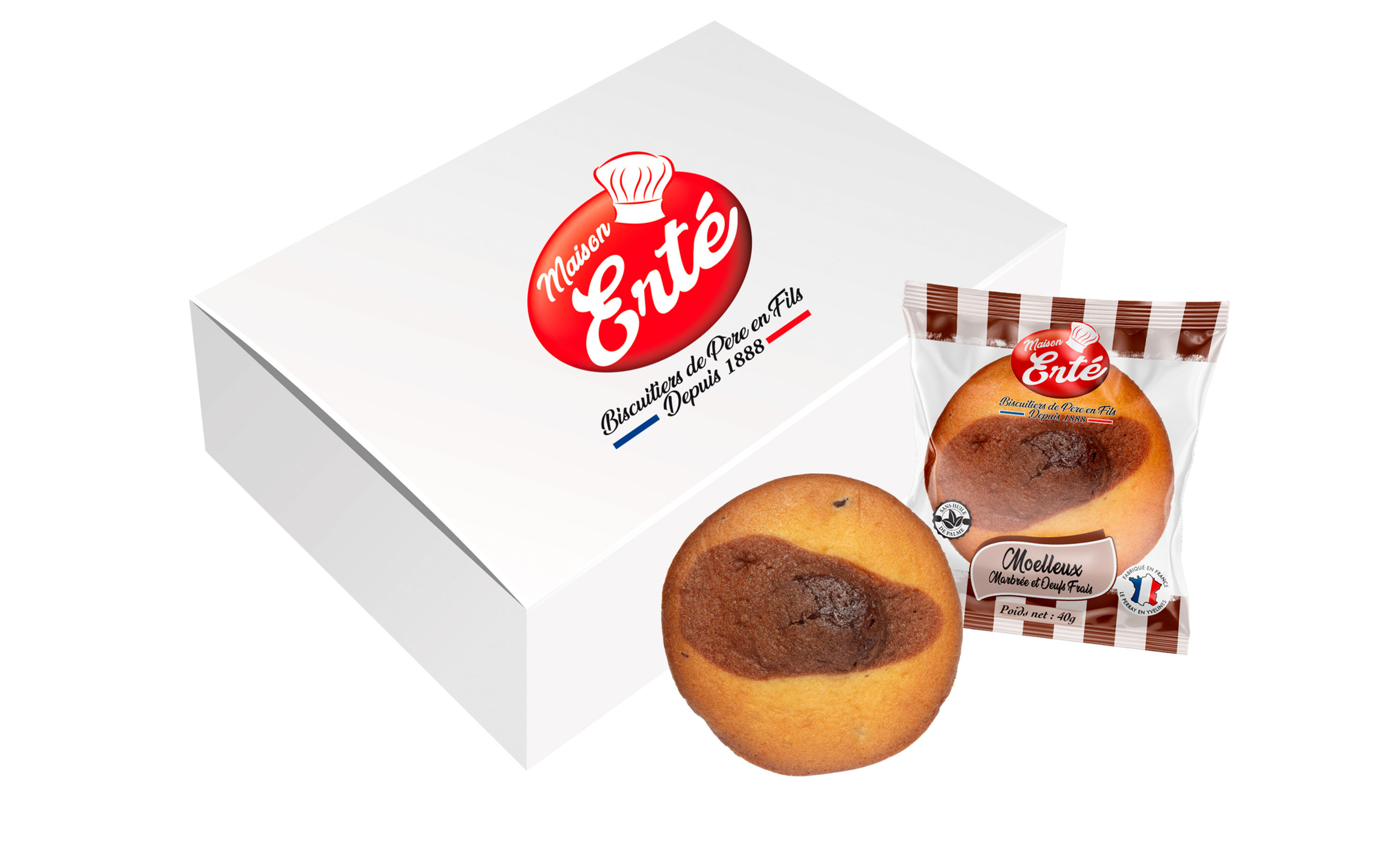 Carton de 50 Moelleux marbrées 40g