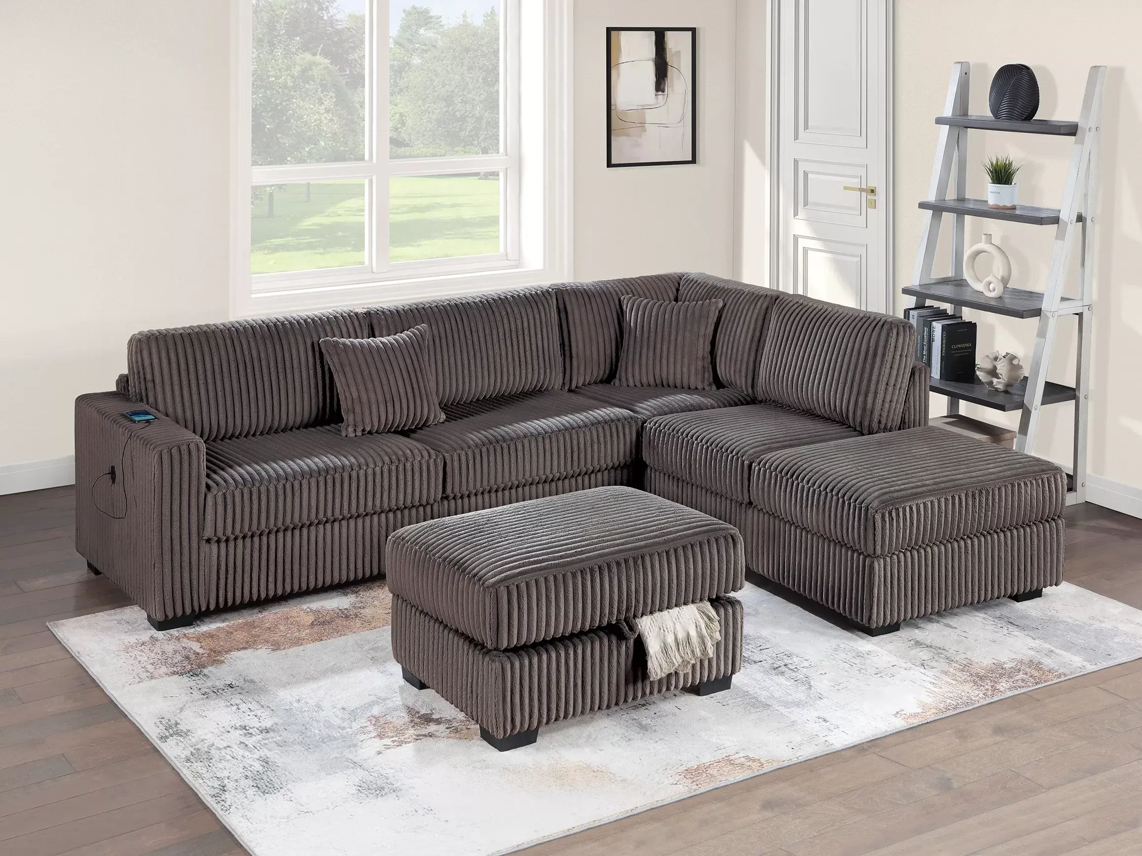Poundex F8483 Modern 3 Piece Sectional l Rocky Mountain Furniture