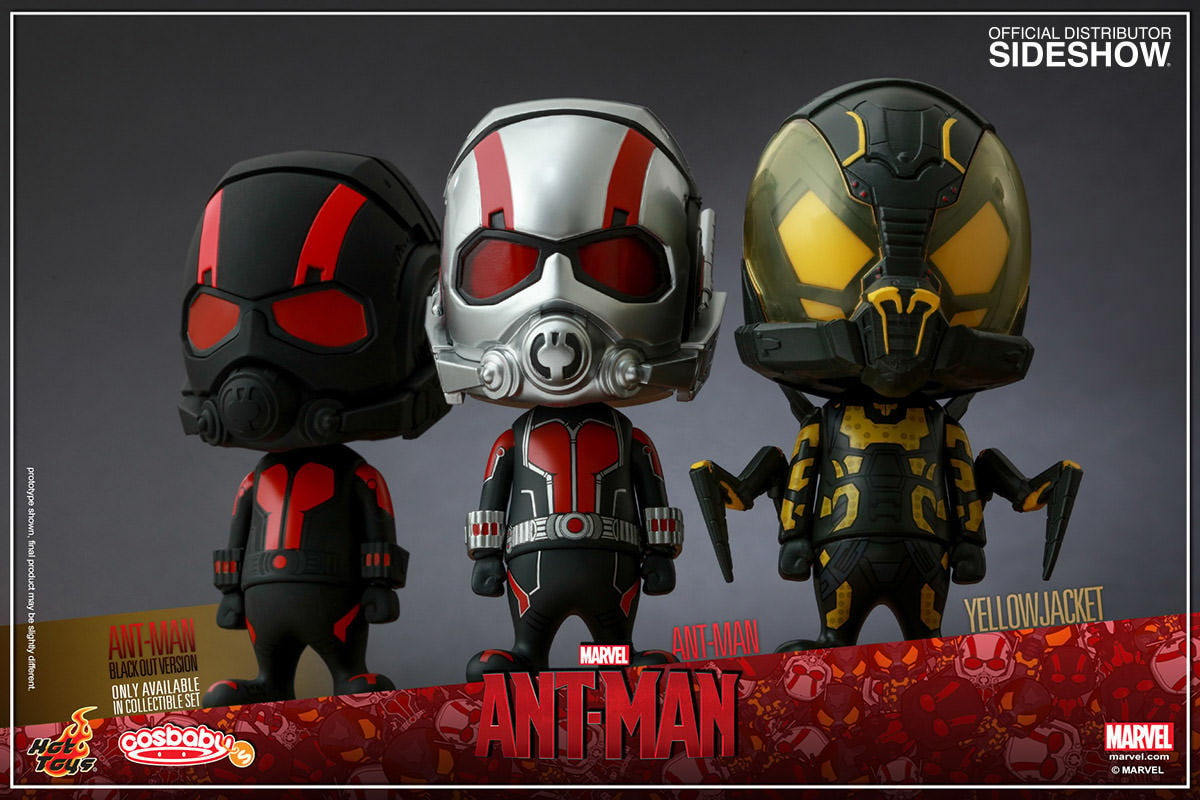Hot Toys Cosbaby Marvel Ant-man Koleksiyon Seti 3 Figür Blackout Versiyonu
