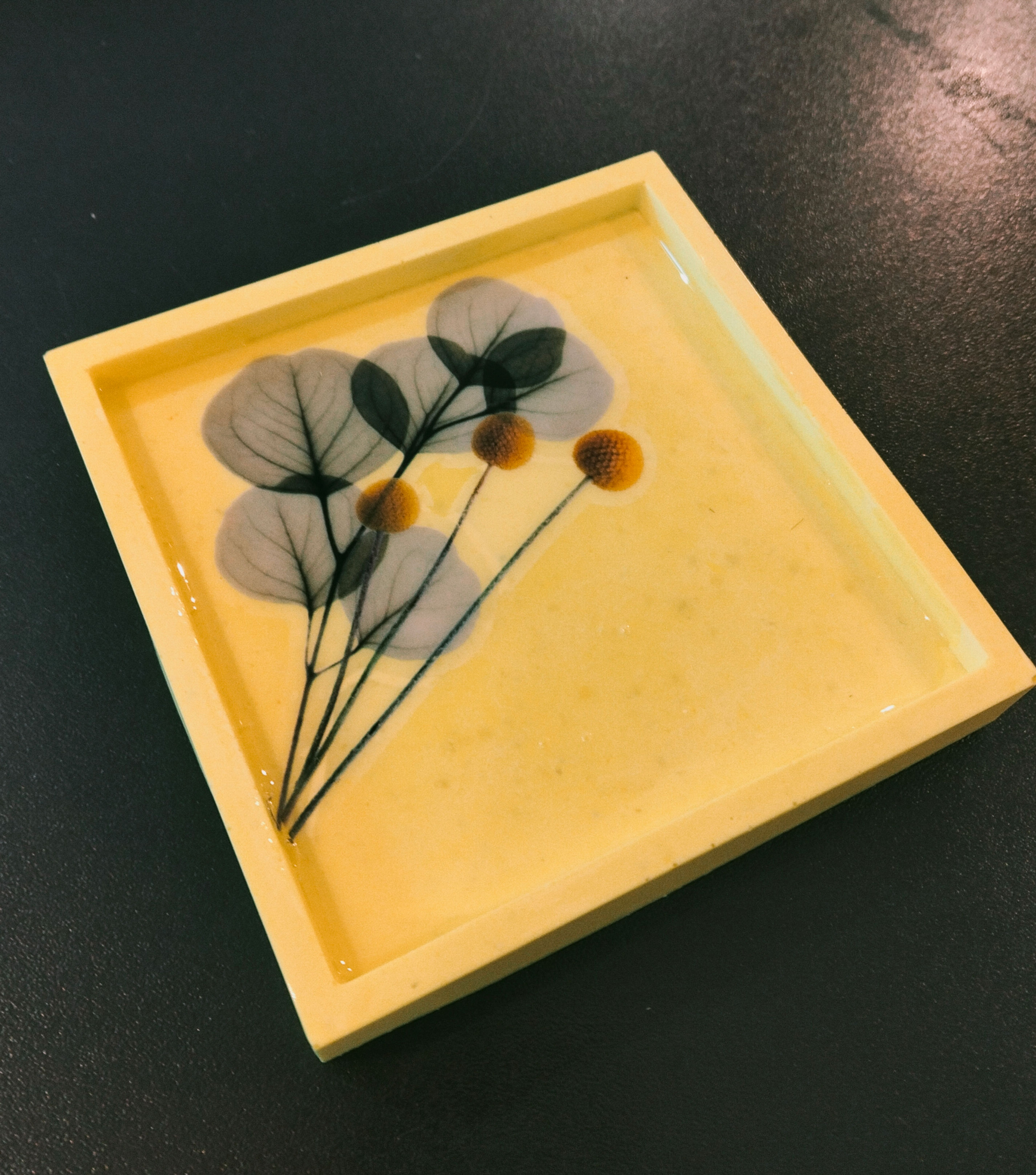 Porte savon jaune mimosa