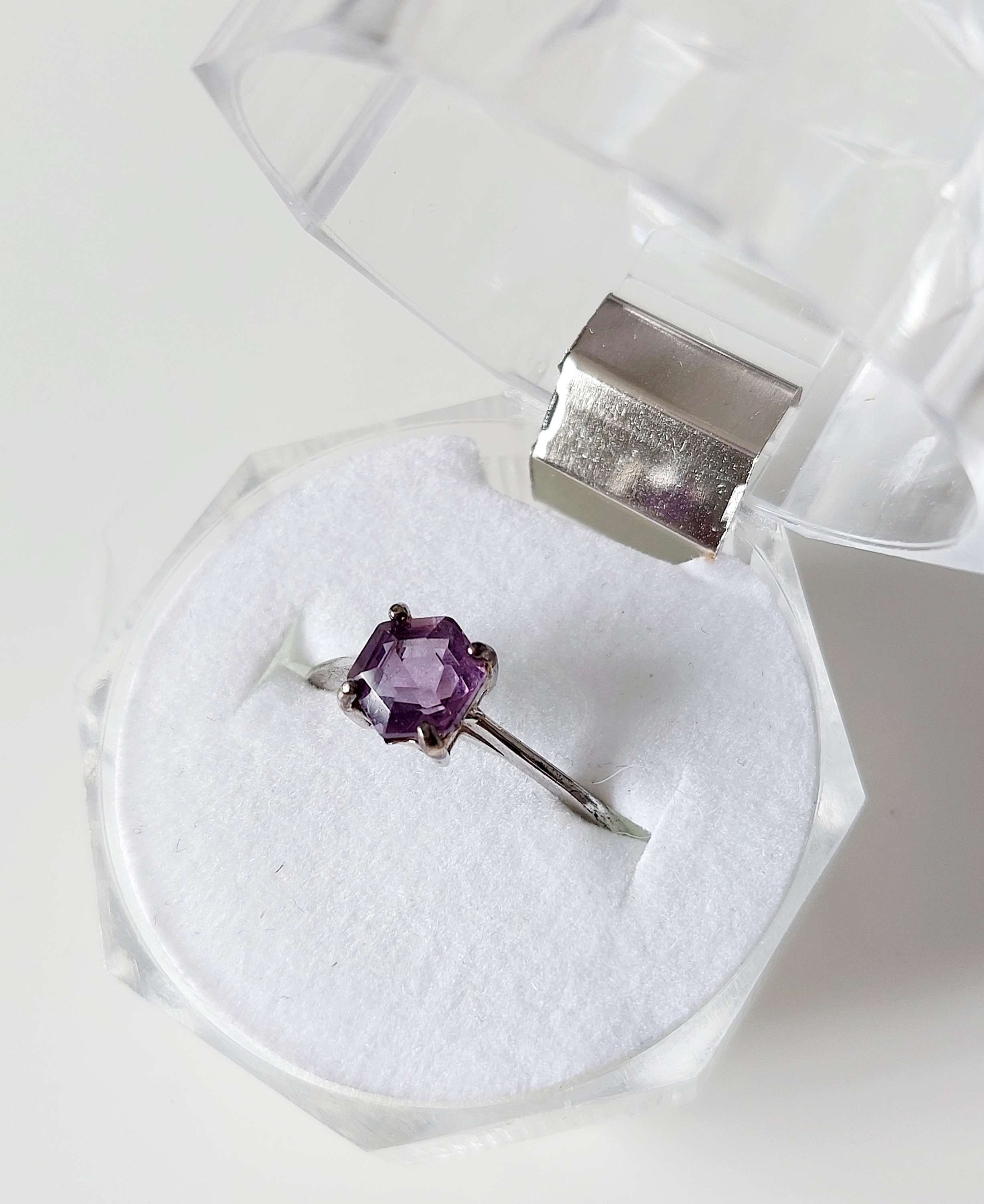 Amethyst 925 silver crystal ring
